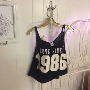 Victoria’s Secret pink Black Tank Top